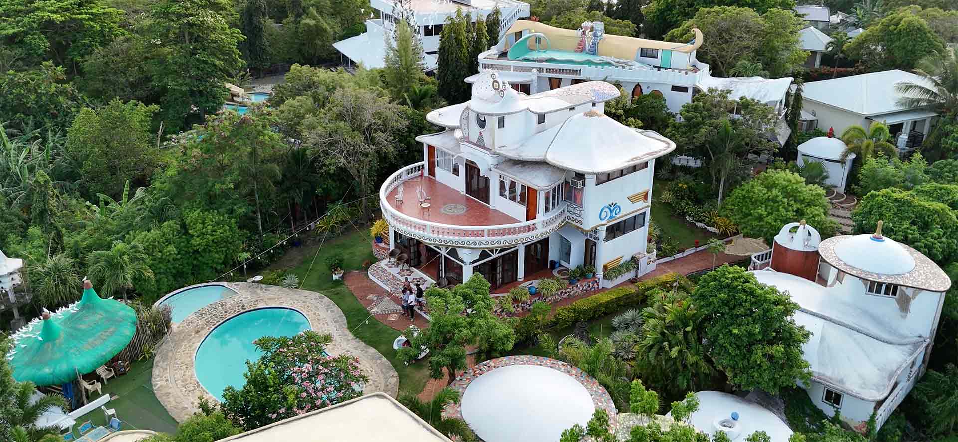 Aerial view of Jade's Casa de Arte in Boracay